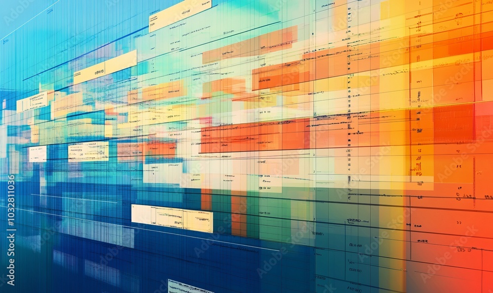 Poster agile project management concept with scrum and iteration boards abstract illustration background
