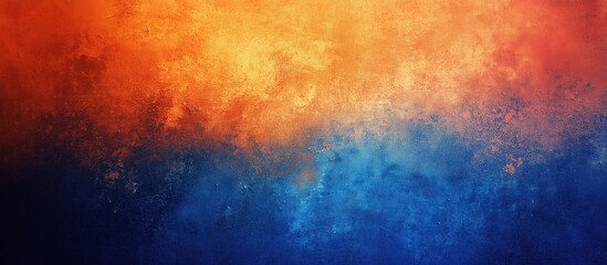 A vibrant gradient merging blue and orange with a textured, grainy finish. Generative AI