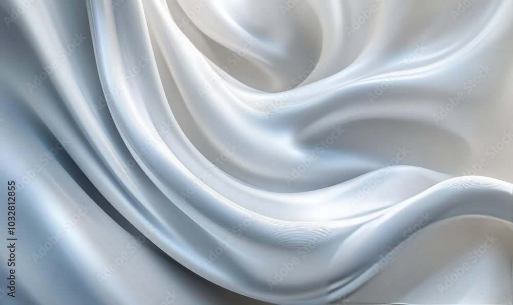 Poster abstract design featuring smooth flowing lines in soft white tones, creating a serene atmosphere ide