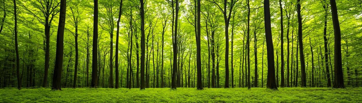 Lush Green Forest Trees and Canopy.