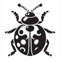 ladybug silhouette on white background
