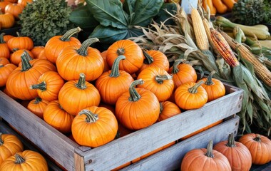 Fresh Pumpkins Displayed at a Market