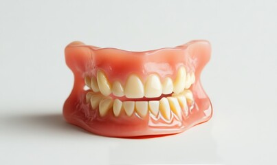beautiful removable denture teeth on a white background