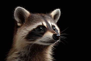 Fototapeta premium Mischievous Gaze: A Raccoon’s Studio Shot