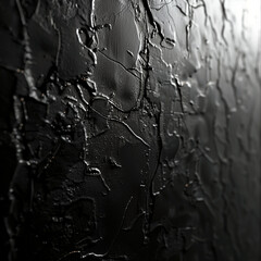 Textured black surface with glossy patterns, background, AI Generation
