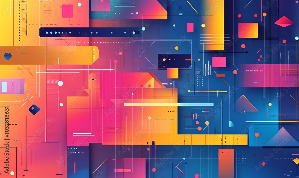 Poster agile project management concept with scrum and iteration boards abstract illustration background