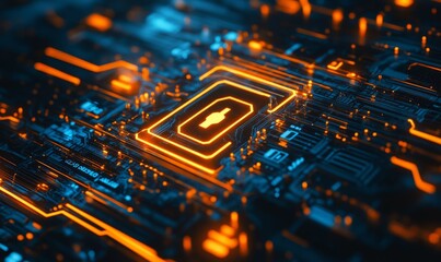 Obraz premium Background cyber security technology information protection Business privacy security concept