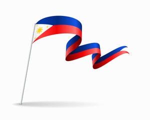 Philippines flag wavy background layout. Vector illustration.