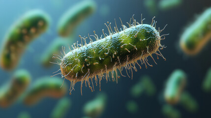 Naklejka premium Bacteria, Virus, Probiotics, Oral bacteria microorganisms, Concept Microorganism, Oral Health, Biology science microscopic medicine, Immune system boost