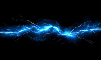 blue thunder over a full black background