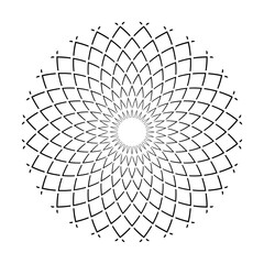Mandala. Radial Geometric Circular Pattern. Abstract Circle Design Element. 