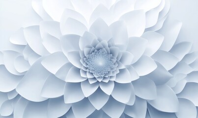 White abstract geometric flower wallpaper background. Elegant minimal subtle light grey shadow sacred geometry mandala packaging or display backdrop.