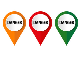 Danger sign isolated on white background. Vector illustration