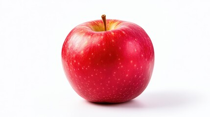 Ripe red apple isolated on white background. Fresh sweet fruit, natural organic healthy food