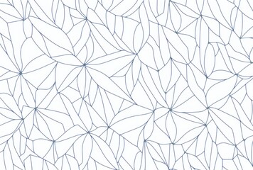 A pattern of blue and white doodles, featuring an intricate network of lines 