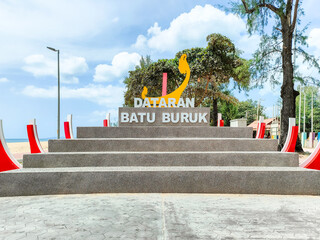 Terengganu, Malaysia. October 17, 2024. Batu Buruk Beach or Pantai Batu Burok is one of the popular stretch of beach in Kuala Terengganu where locals go to during the weekends and in the evening 