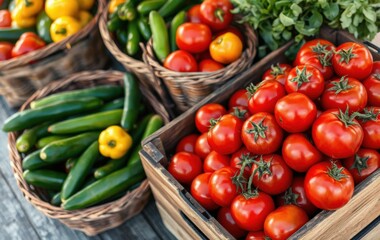 Vibrant Red Tomatoes in a Rustic Crate