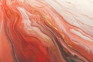 Fototapeta premium Abstract Swirling Pattern of Red, White, and Gold