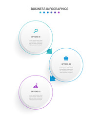 Vertical progress bar featuring 3 arrow-shaped elements, symbolizing the three stages of business strategy and progression. Clean timeline infographic design template. Vector for mobile presentation.