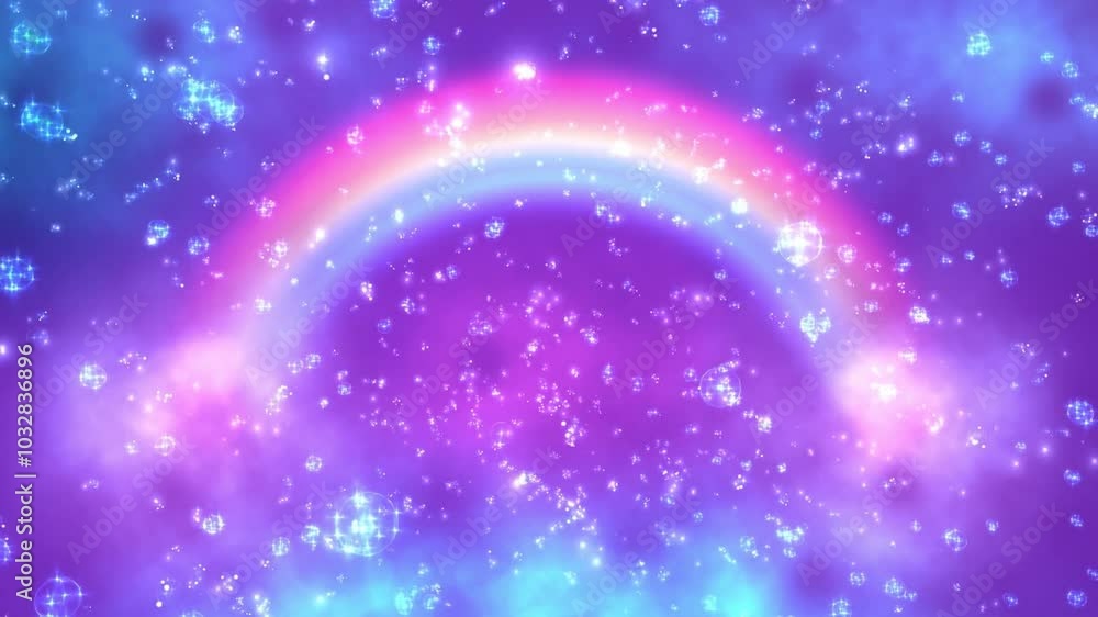 Wall mural abstract background with a rainbow and shimmering light.