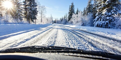 Fototapeta premium winter road trip