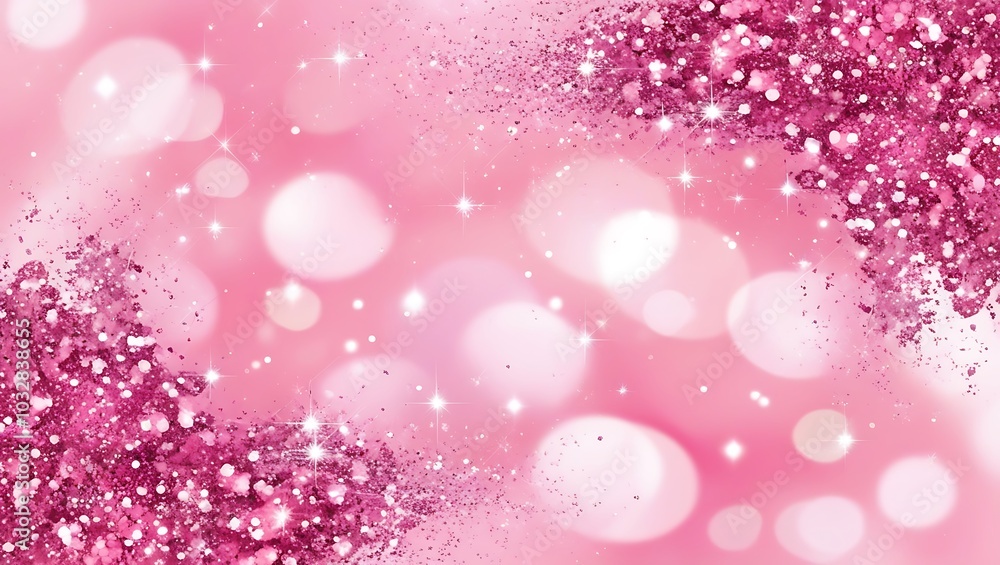 Poster abstract pink background with bokeh. generative ai.
