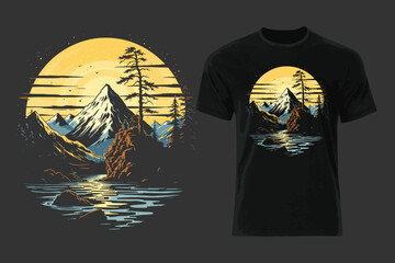 Go beyond the horizon. T-shirt design