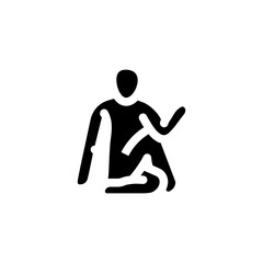 half lord fishes pose ardha matsyendrasana glyph icon vector. half lord fishes pose ardha matsyendrasana sign. isolated symbol illustration