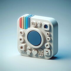 3D Instagram Social Media Icon