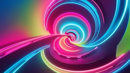 Obraz premium Abstract 3D colorful curves background. Generative Ai.