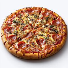 Freshly Baked Pepperoni Pizza with Golden Crust and Melted Cheese - A Classic Favorite for Foodies