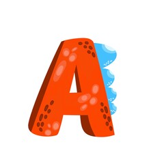 Dino Alphabet letter A , Dino letters a to z vactor image.