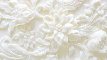 Exquisite Close-Up of Elaborately Decorated Wedding Cake with Intricate Designs and Textures