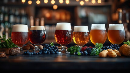 Celebration of Craft Beer in Diverse Glassware Display