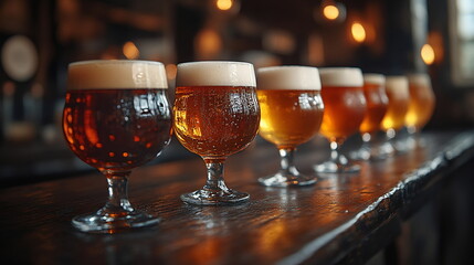 Celebration of Craft Beer in Diverse Glassware Display