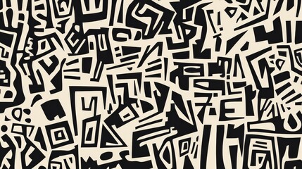 Obraz premium Abstract background with hieroglyphs. The chaotic arrangement of lines. Plain monochromatic pattern 