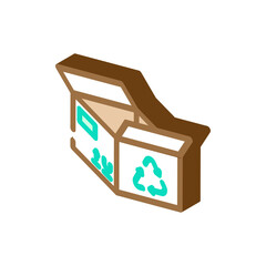 reusable box cardboard packaging isometric icon vector. reusable box cardboard packaging sign. isolated symbol illustration