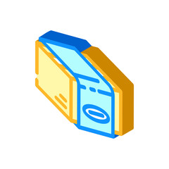 sleeve cardboard packaging isometric icon vector. sleeve cardboard packaging sign. isolated symbol illustration