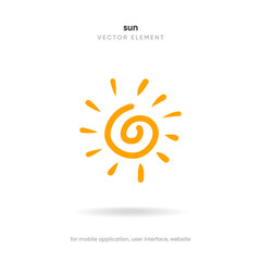 Simple hand draw sun icon set. Shine sun ray set. Sun drawing icon set. Yellow sun star icons collection. Summer, sunlight, nature, sky. Vector illustration isolated on white background.