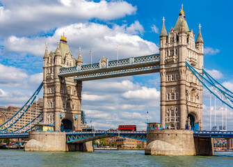 Famous Tower bridge over Thames river, London, UK