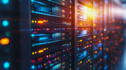 abstract innovative cyber security network, using interconnected nodes to represent business partnerships on the Smart digital Innovation city with connection network reciprocity over the smart city
