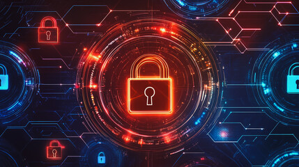 Obraz premium abstract innovative cyber security network, using interconnected nodes to represent business partnerships on the Smart digital Innovation city with connection network reciprocity over the smart city