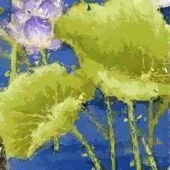 Oil paintings and various flowers, roses, peonies, cranes, lotus leaves, lotus flowers,...