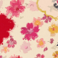 Oil paintings and various flowers, roses, peonies, cranes, lotus leaves, lotus flowers, chrysanthemums, are beautiful