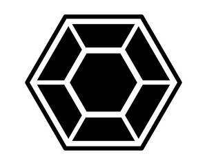 Crystal, gemstone - vector silhouette element for stencil, logo or pictogram. Jewelry stone, pendant decoration