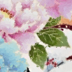 Oil paintings and various flowers, roses, peonies, cranes, lotus leaves, lotus flowers,...