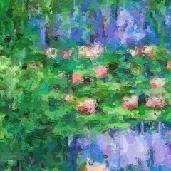 Oil paintings and various flowers, roses, peonies, cranes, lotus leaves, lotus flowers,...