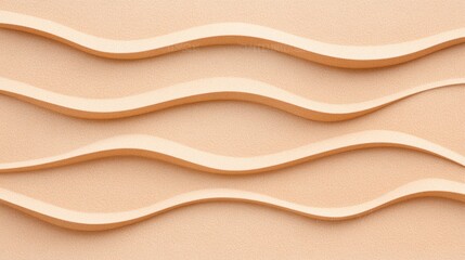 Fototapeta premium Abstract Waves: Minimalist and serene, this image features a simple yet elegant pattern of three wavy lines, creating a sense of movement and flow. The soft.