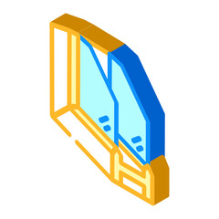double pane windows energy conservation isometric icon vector. double pane windows energy conservation sign. isolated symbol illustration