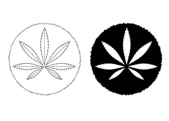 cannabis marijuana vector for logo background icon web tattoo. vector and illustration.